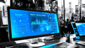 A dashboard showing growth in Repeat Customer Rate2