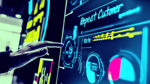 A dashboard showing growth in Repeat Customer Rate 2