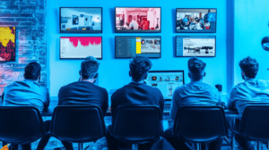 A startup team watching their user dashboard update