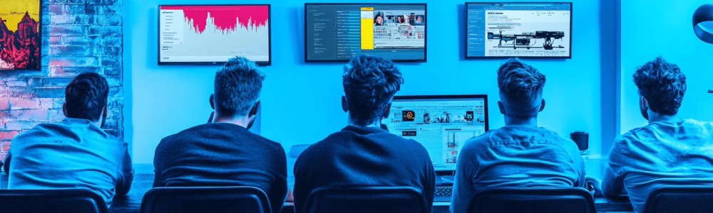 A startup team watching their user dashboard update